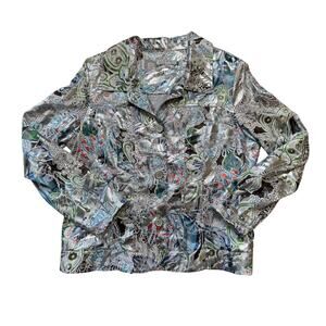 ERIN Blazer/Jean Jacket, size Large, Colorful Silver pattern, Festive & Sparkly